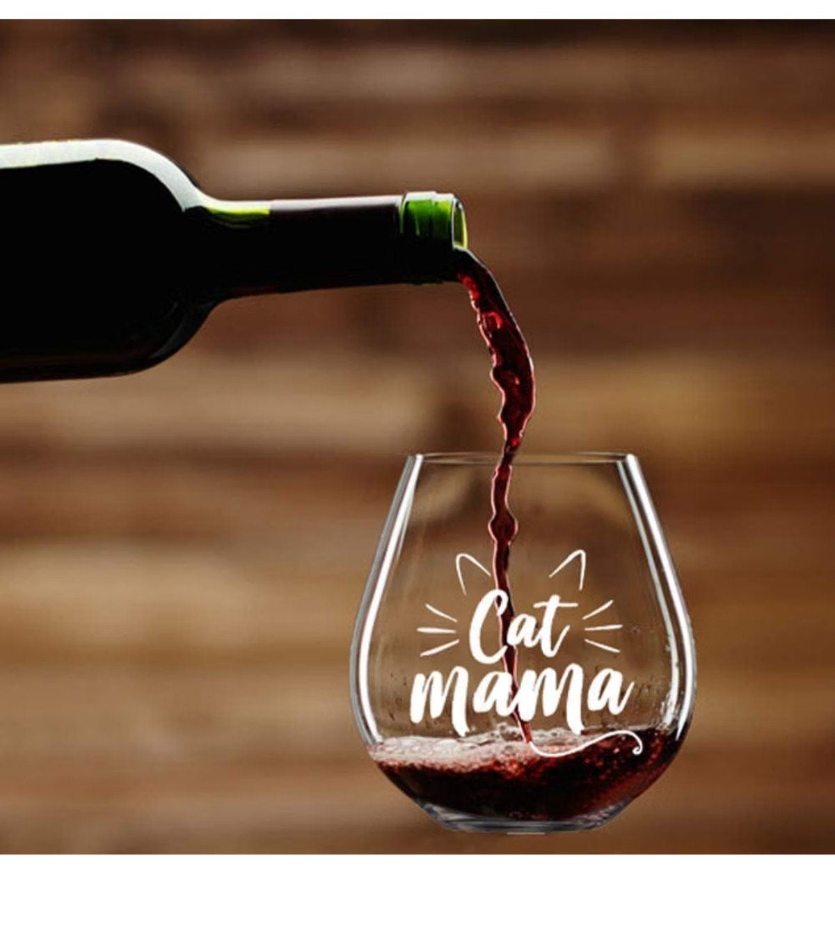 Cat Mama wijnglas - 473ml, Nieuw, Ophalen of Verzenden, Overige merken, Glas