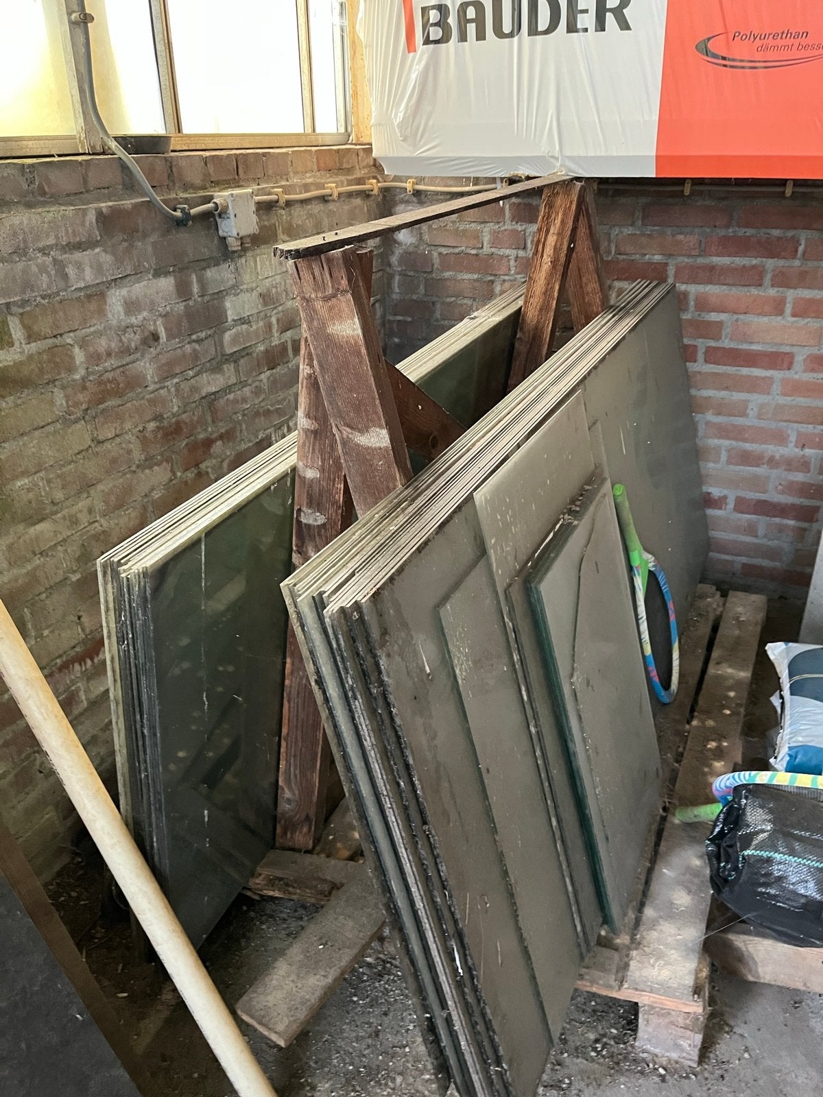 Glasplaten kas 73x165cm - ca. 36 stuks, Ophalen, Gebruikt, Minder dan 80 cm, 160 cm of meer