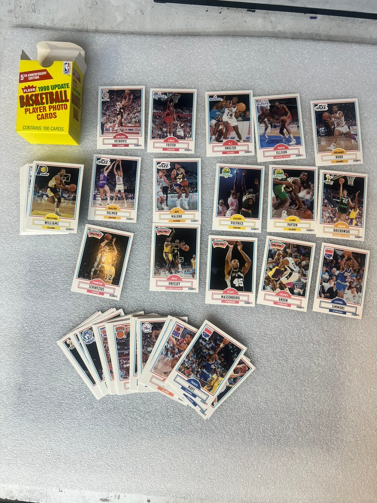 Fleer 1990 Update NBA Basketbal Spelerskaarten - 5th Anniver, Ophalen of Verzenden, Gebruikt, Overige sporten, Spelerskaart