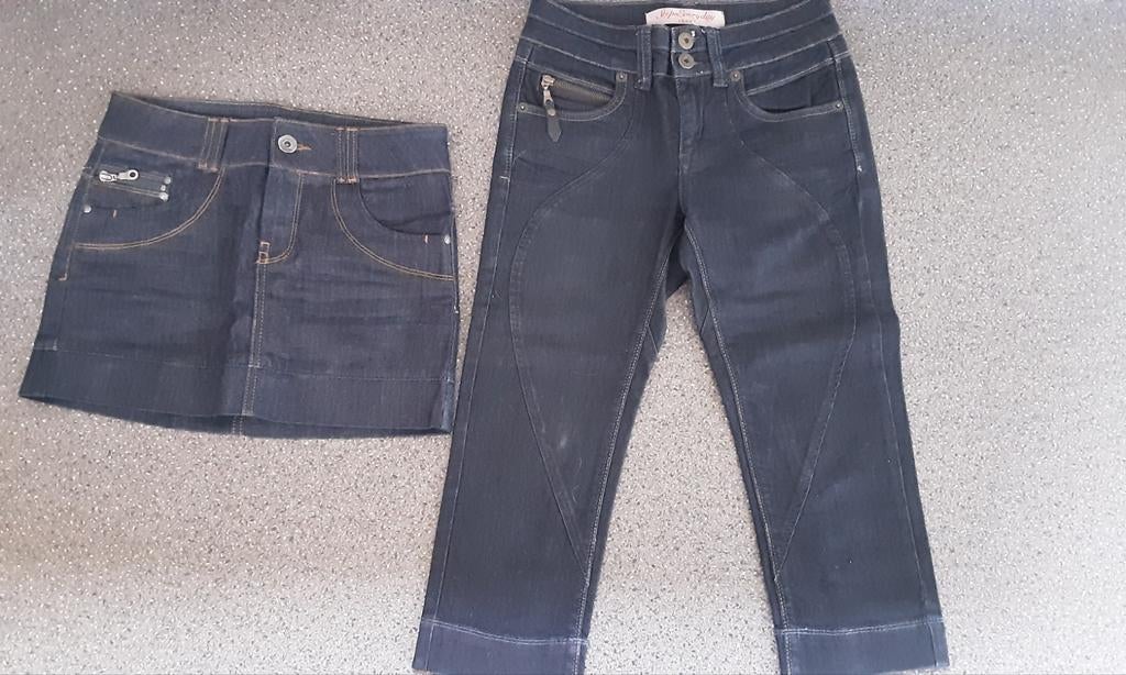 Zgan Donkerblauwe spijkerbroek, jeans denim, kort rokje. 36, Blauw, Steps - sutherland, Ophalen of Verzenden, Zo goed als nieuw