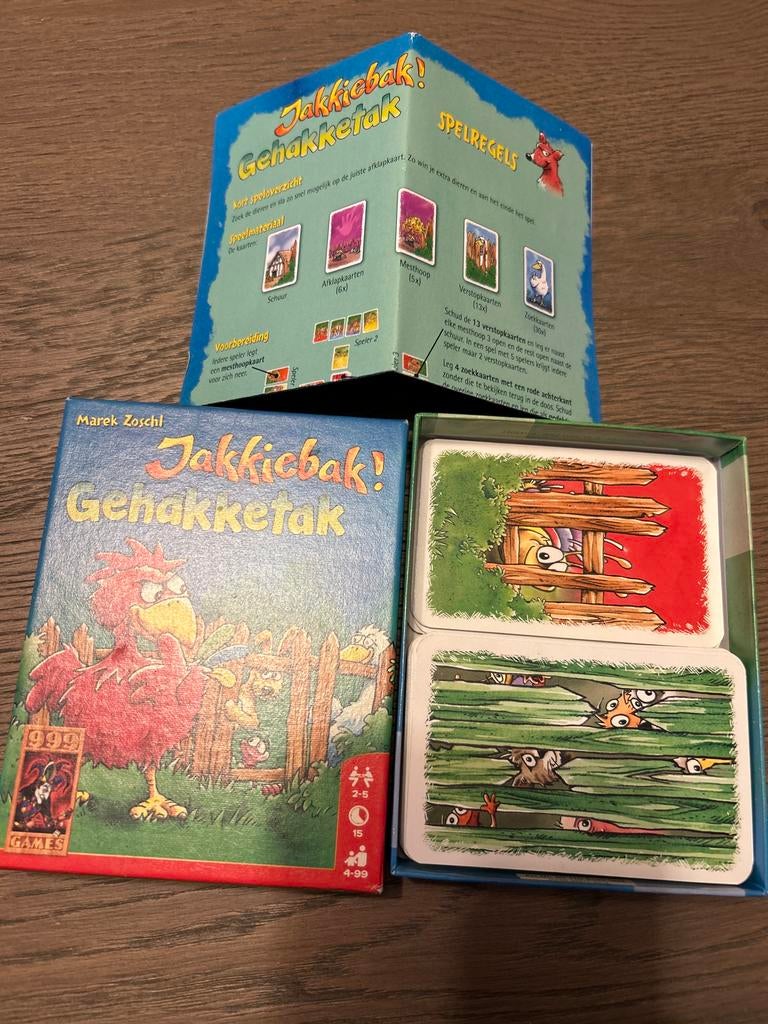Jakkiebak! Gehakketak! Kaartspel, Een of twee spelers, Ophalen of Verzenden, Zo goed als nieuw