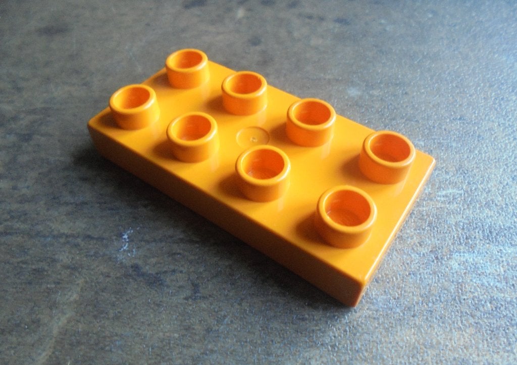 Lego Duplo Plate 2x4x0,5 (zie foto's) 10, Ophalen of Verzenden, Gebruikt, Losse stenen, Duplo