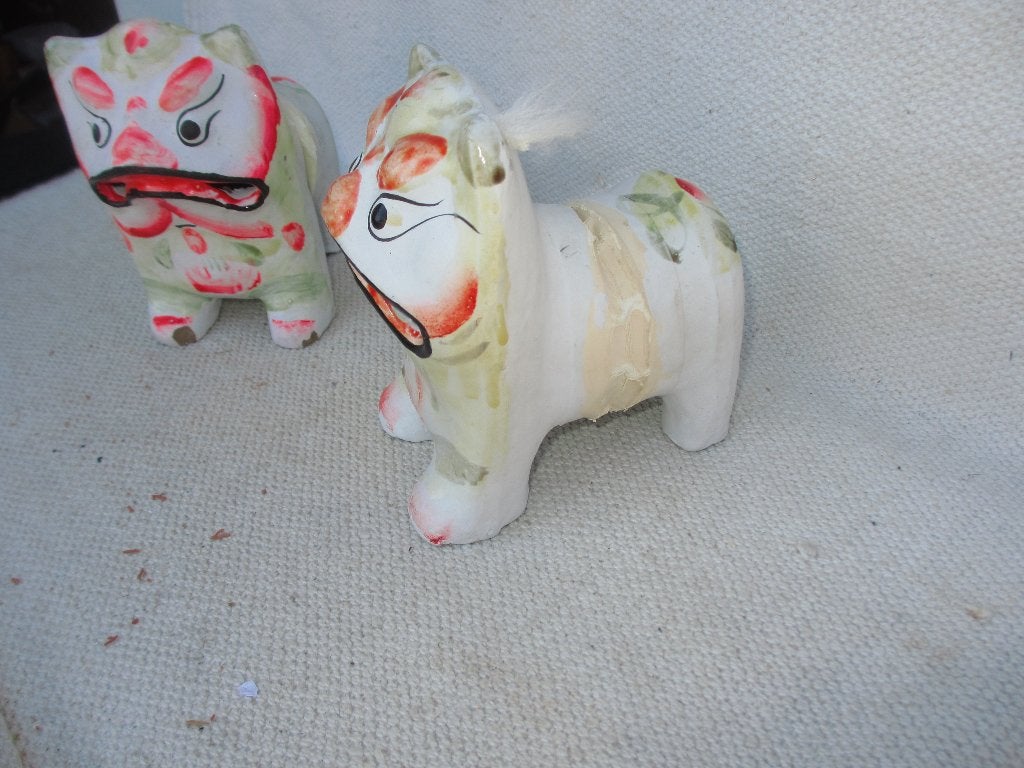 2 CHINESE FOO DOG Leeuw met geluid !! / volkskunst, Antiek en Kunst, Kunst | Niet-Westerse kunst, Steen/keramiek, Overige typen