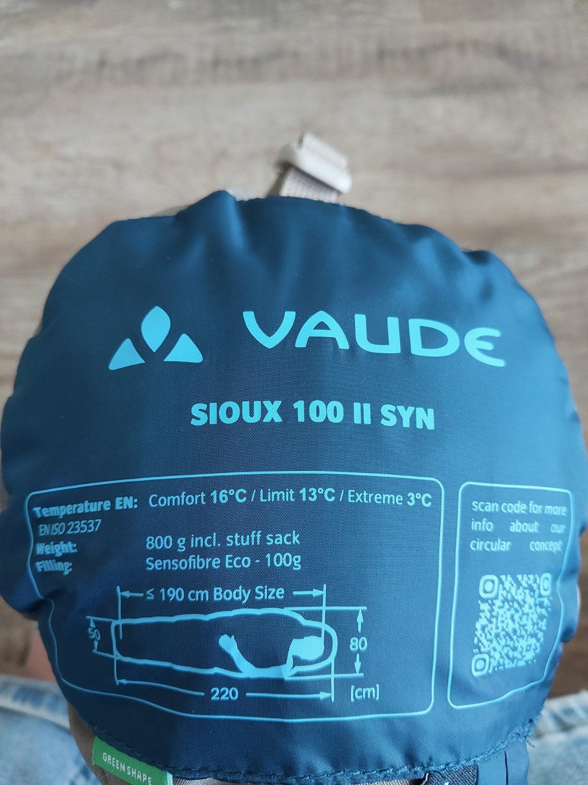 Vaude Sioux 100 II SYN Slaapzak - Comfort 16C, Caravans en Kamperen, Slaapzakken, Ophalen of Verzenden, Zo goed als nieuw