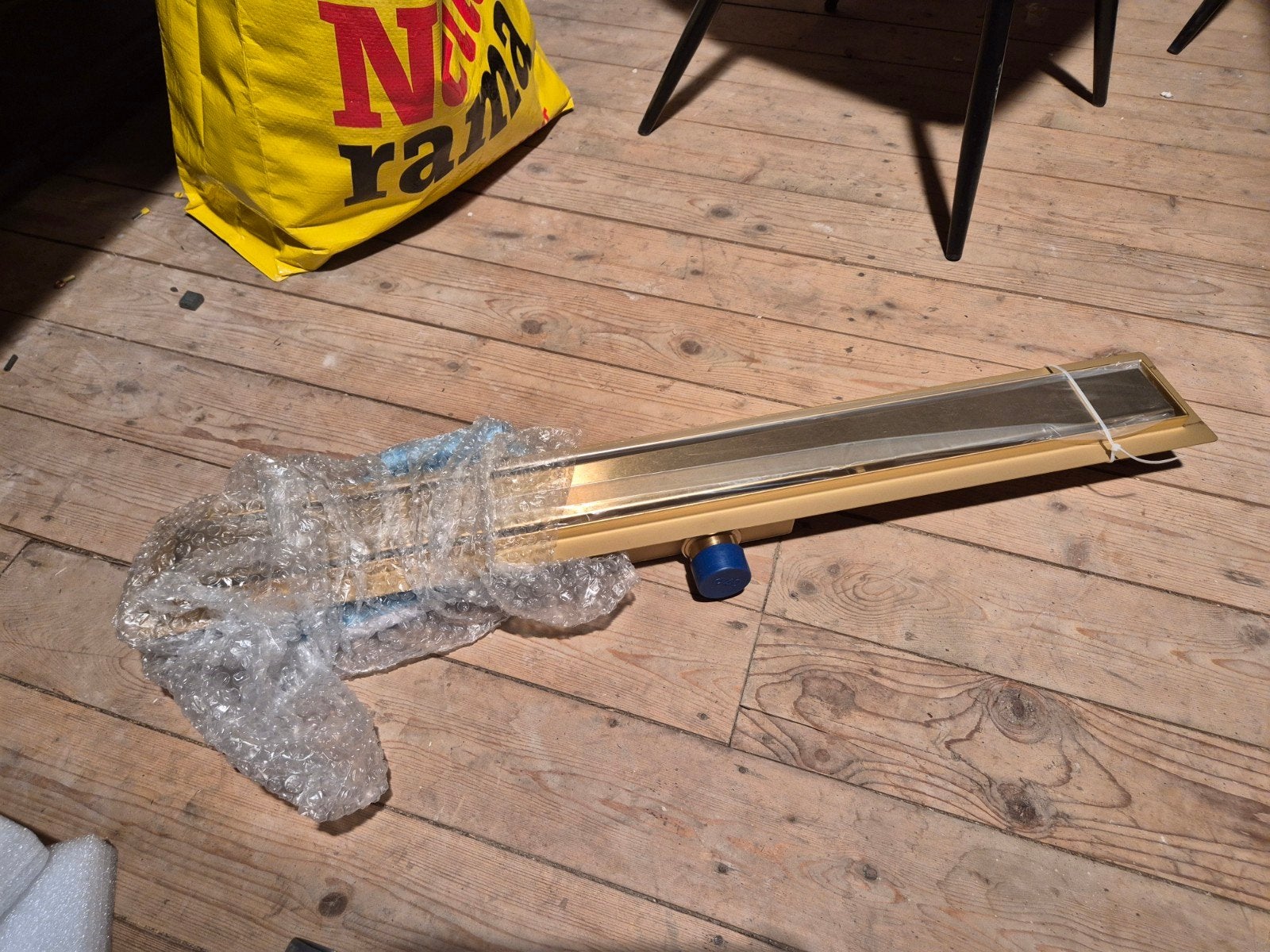 Douchegoot Geborsteld Messing, Doe-het-zelf en Verbouw, Ophalen, Afvoer, 60 tot 80 mm, Nieuw