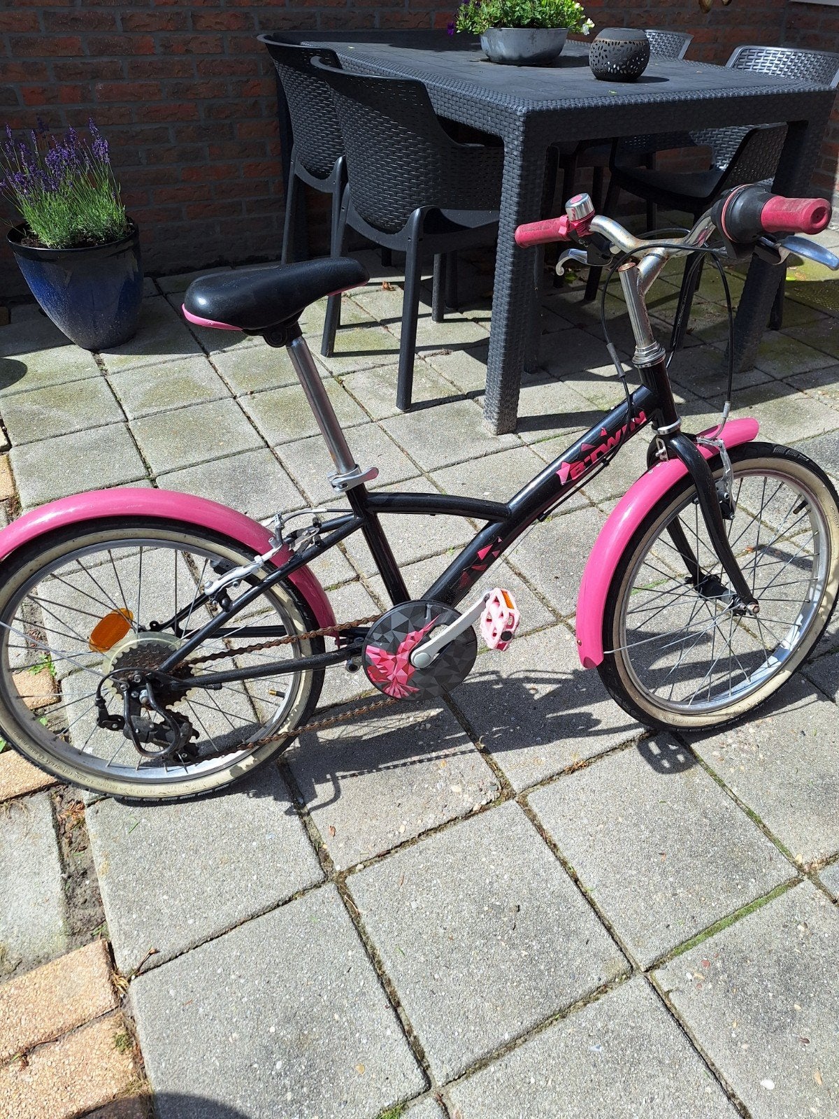 Btwin kinderfiets 20 inch - Zwart/Roze, Fietsen en Brommers, Fietsen | Kinderfietsjes, Ophalen, Gebruikt, 20 inch of meer, Btwin Decathlon