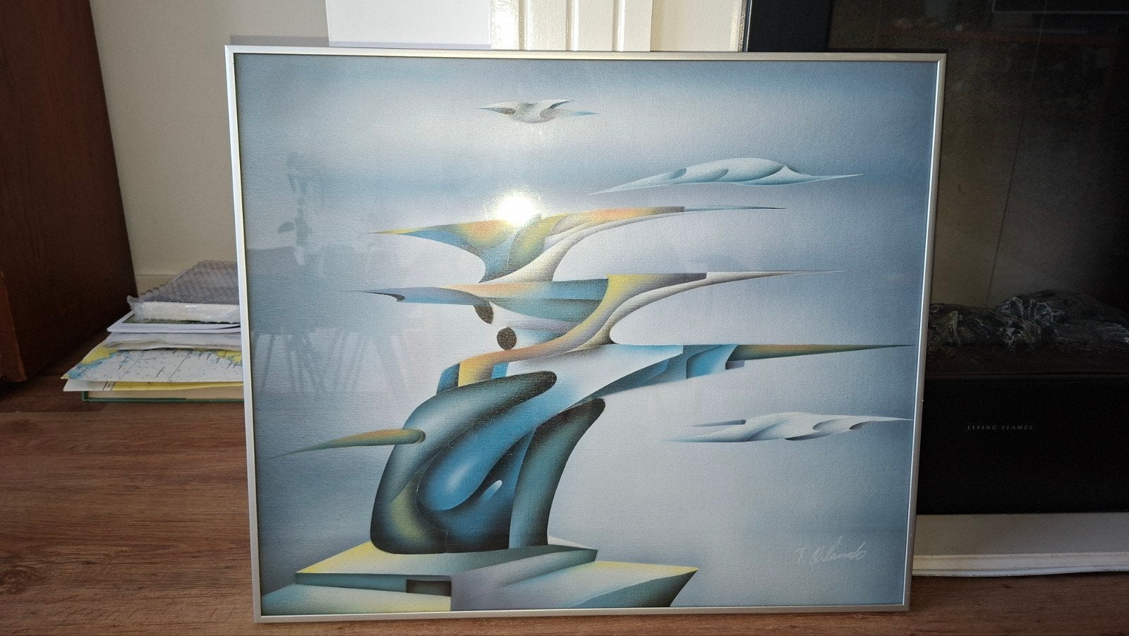 Ingelijst schilderij van F. Orlando, gekocht in Swifterbant, Ophalen