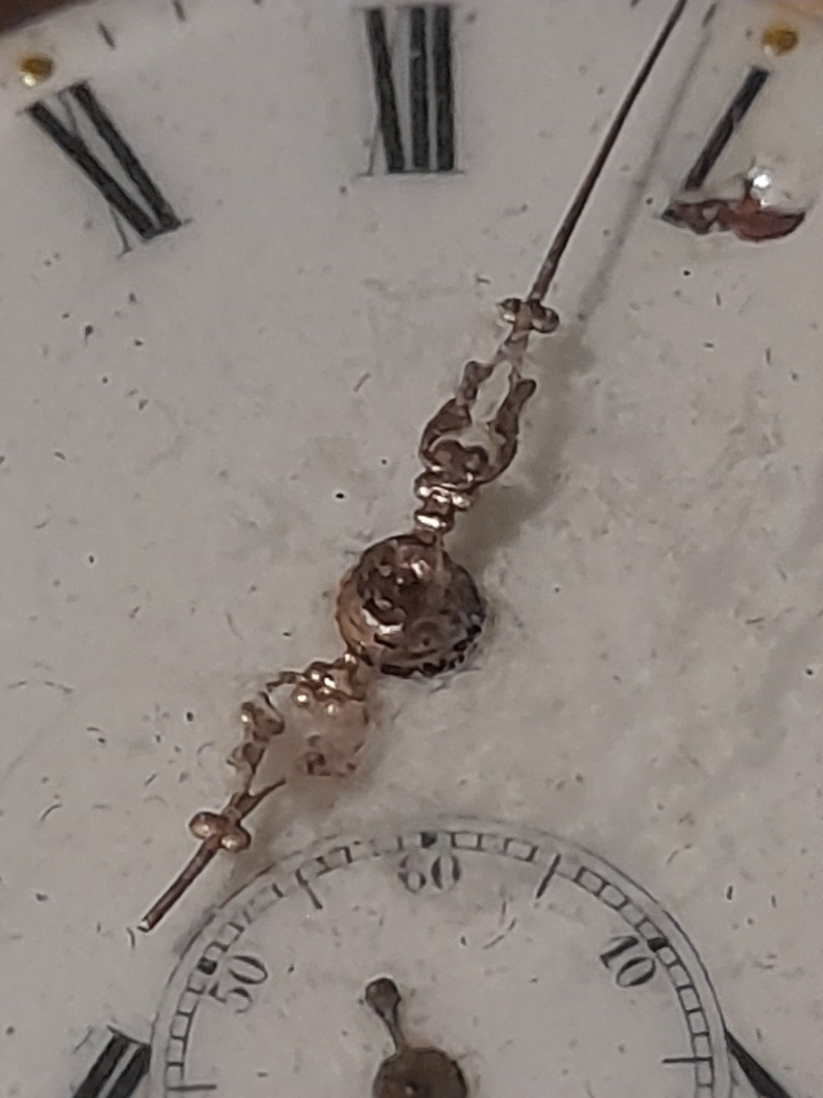Oud Zilveren Zakhorloge met Gouden Wijzers - Loopt, Verzenden, Zilver, Zakhorloge, Voor 1900