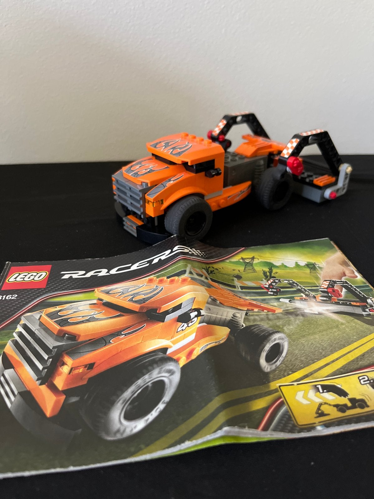 Lego Racers 8162 - Oranje Raceauto met Instructies, Ophalen of Verzenden, Gebruikt, Lego