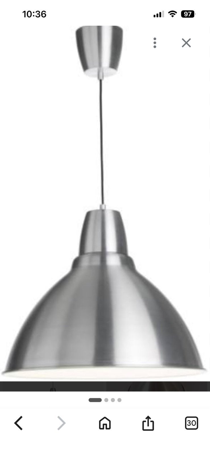 Hanglamp “Foto” Ikea, aluminium, Ophalen, Gebruikt