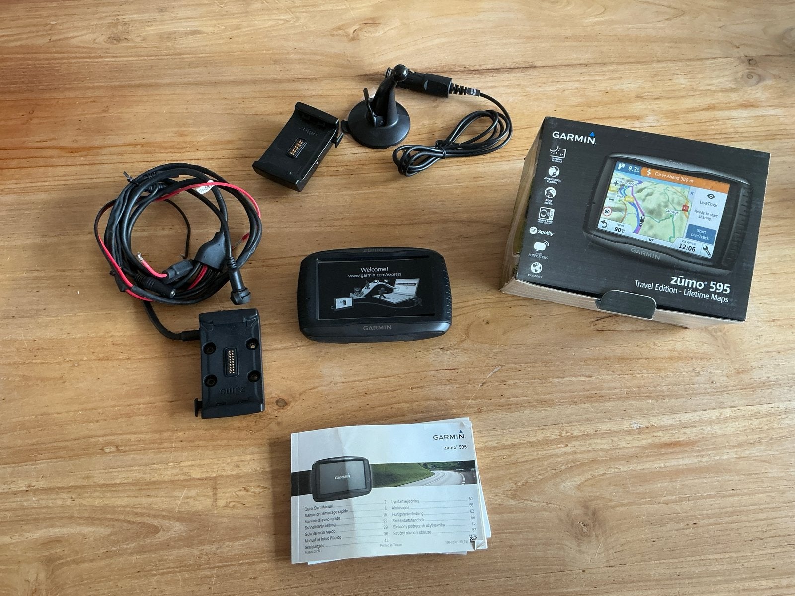 Complete Garmin Zumo 595 Travel Edition - Lifetime Maps, Motoren, Ophalen of Verzenden, Zo goed als nieuw