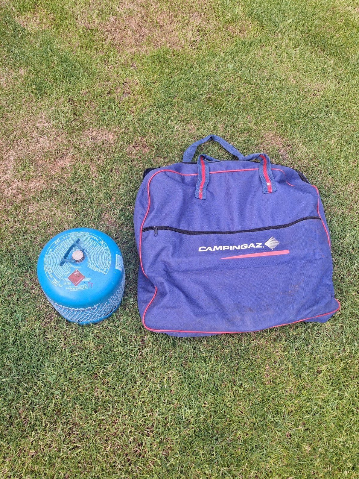 Campingaz Party Grill + wok met gasfles en draagtas, Ophalen, Gebruikt