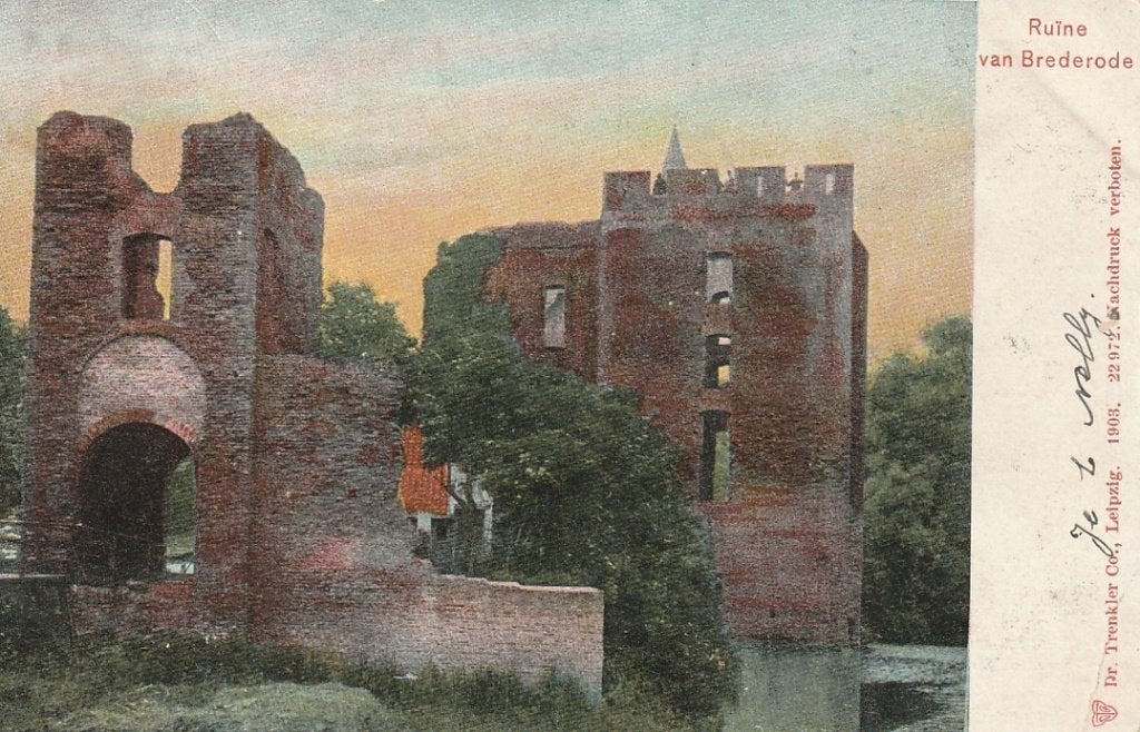 Santpoort Ruine van Brederode 1904, Ophalen of Verzenden, Voor 1920, Gelopen, Noord-Holland