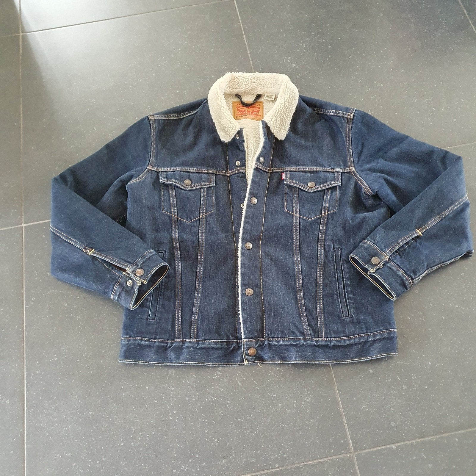 Levi's Gevoerde Spijkerjas - Blauw Maat L, Kleding | Heren, Jassen | Winter, Maat 52/54 (L), Levi's, Blauw, Ophalen of Verzenden