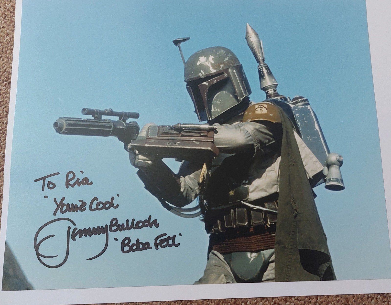 Handtekening Jeremy Bulloch gepersonaliseerd, Ophalen of Verzenden, Zo goed als nieuw, Overige typen