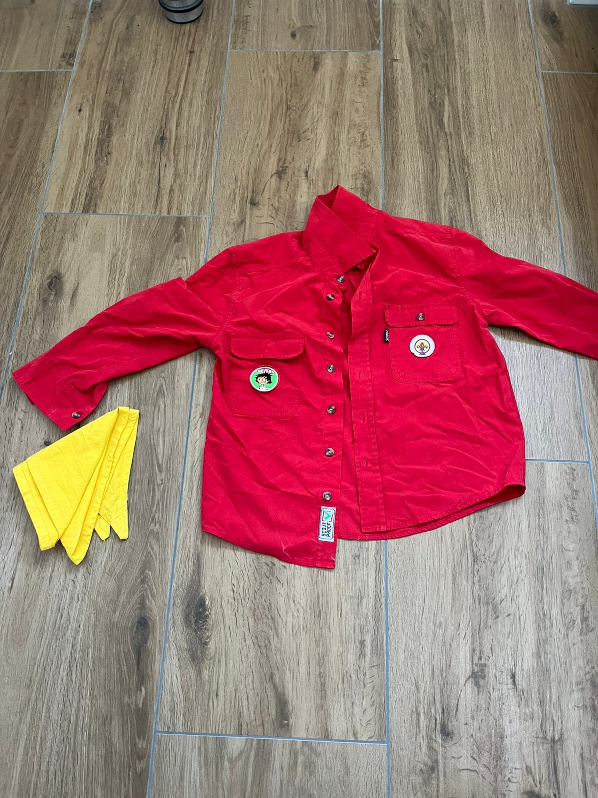 Scouting blouse met sjaaltje maar 128, Ophalen, Gebruikt, Overige typen, Rood
