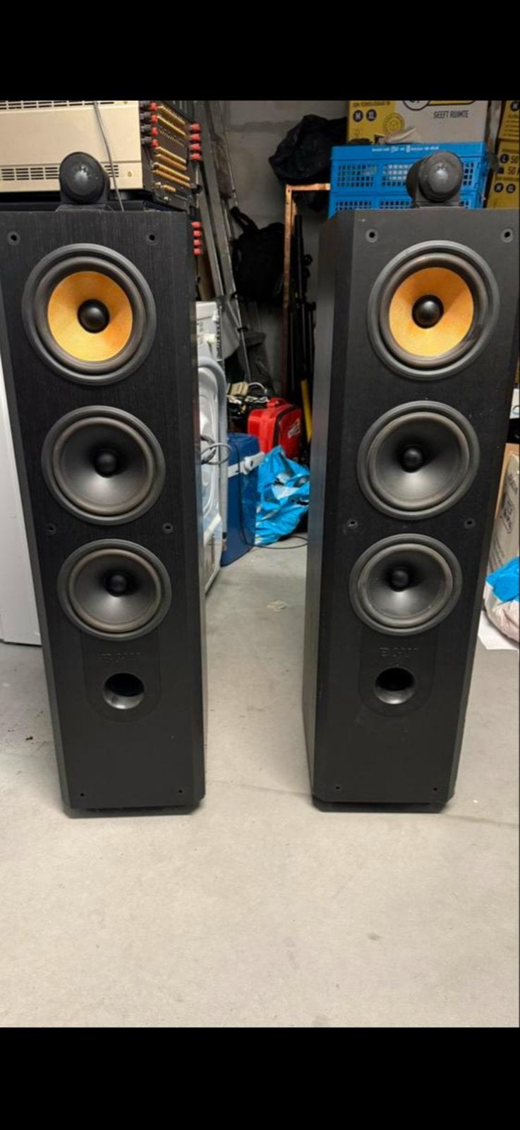 B&W Matrix 803 Series 2 vloerstaanders – zwarte set, Ophalen, Vloerstaande luidspreker, Gebruikt, 120 tot 150 watt