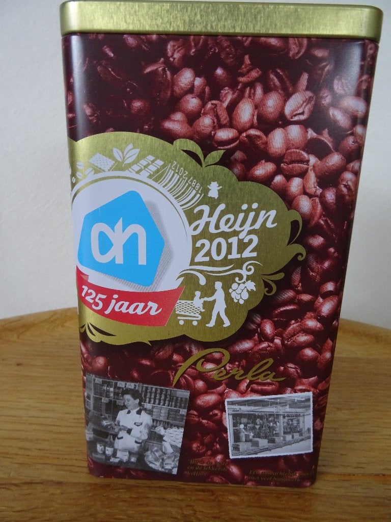 jubileumblik van koffie Albert Heijn 125 jaar, Ophalen of Verzenden, Zo goed als nieuw, Koffie, Overige merken