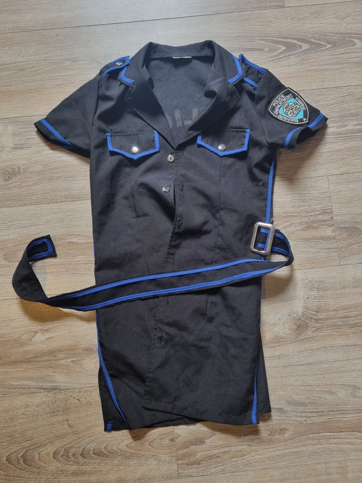 Politie verkleedjurk met helm - Maat 146/152, Kinderen en Baby's, Carnavalskleding en Verkleedspullen, Ophalen of Verzenden
