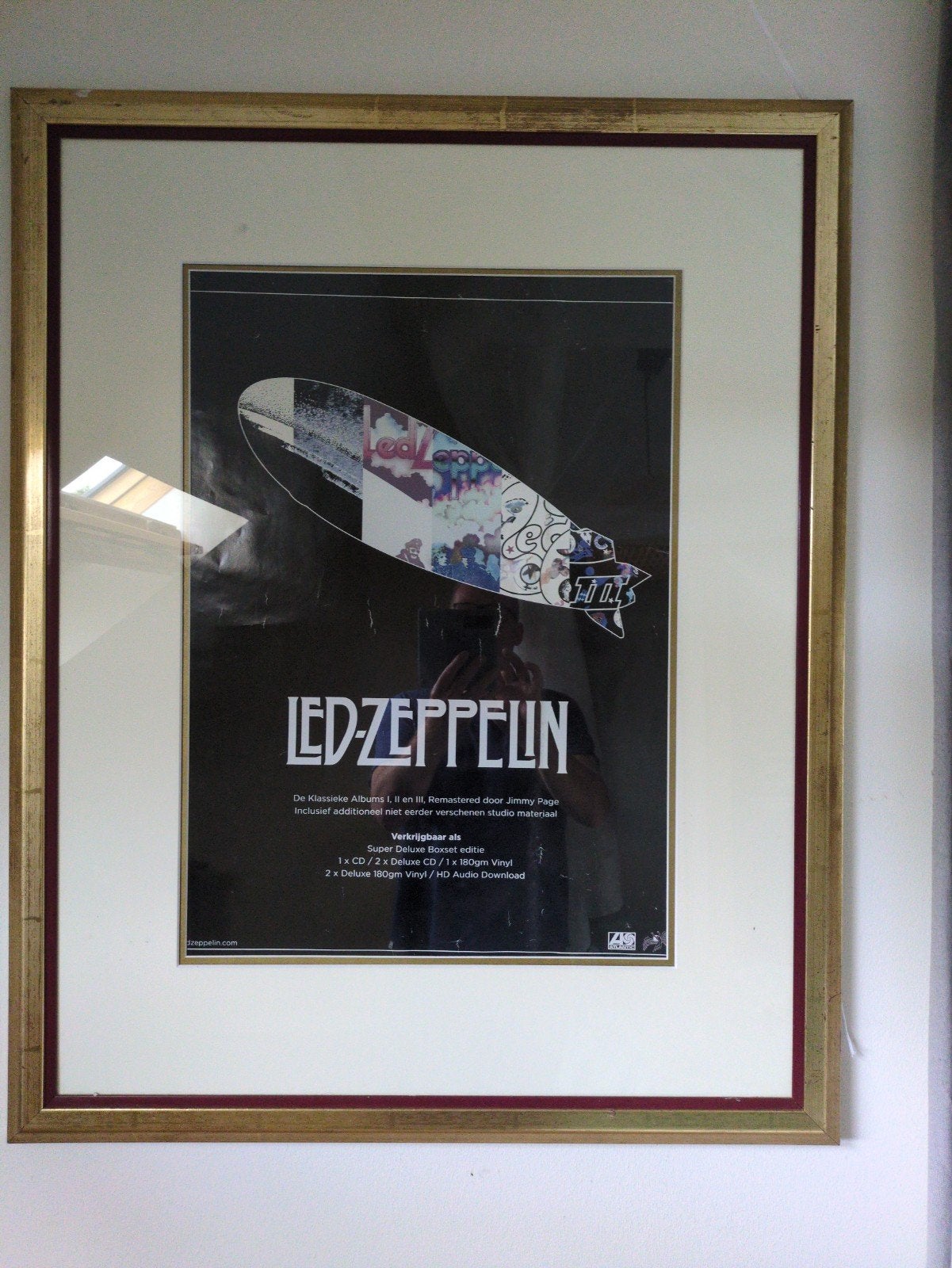 Ingelijste Led Zeppelin album verkoop affiche, Rechthoekig Staand, Met lijst, Ophalen of Verzenden, Zo goed als nieuw