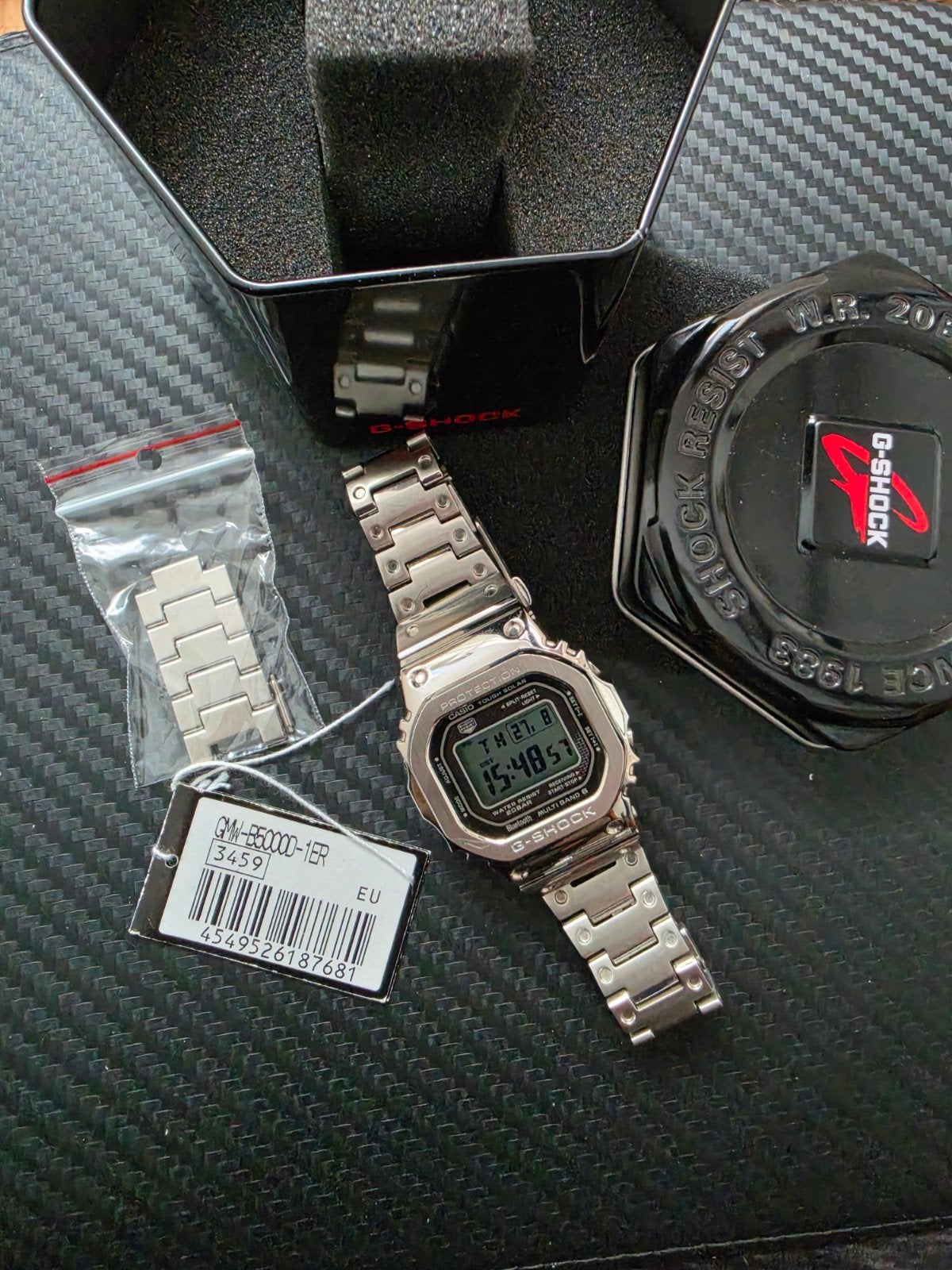 Casio G-Shock GMW-B5000D-1ER Full Metaal Zilver, Sieraden, Tassen en Uiterlijk, Horloges | Heren, Staal, Polshorloge, Ophalen of Verzenden