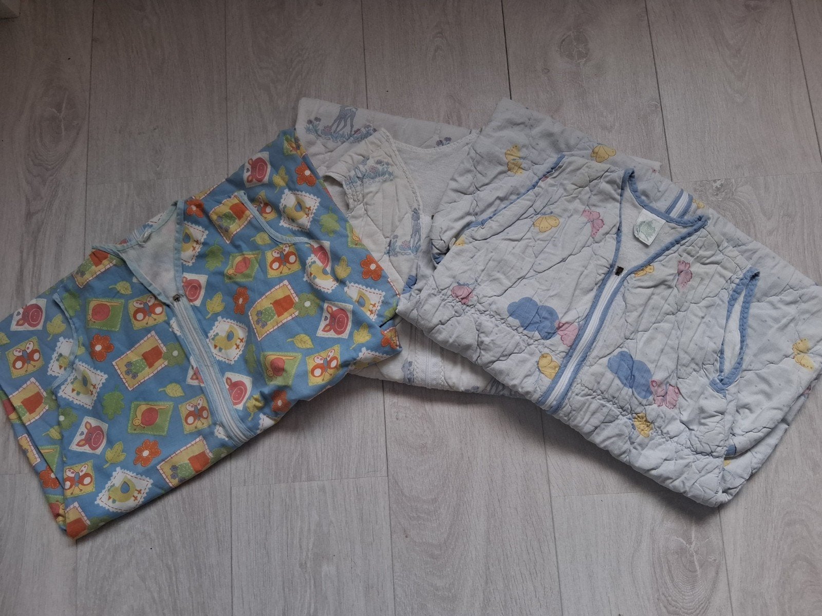 3x Baby slaapzakken, diverse kleuren en patronen, Ophalen of Verzenden, Gebruikt, 98 cm, Slaapzak