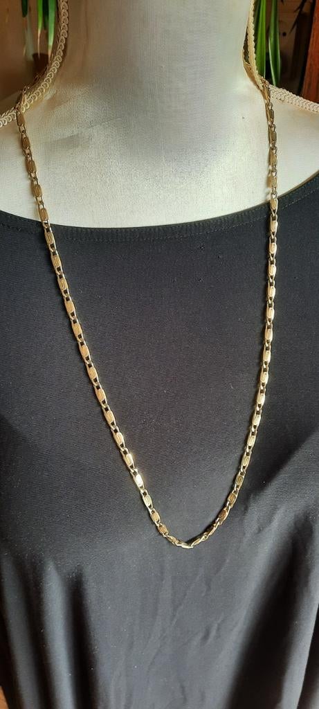 Vintage  ketting, met valkenoog schakel,uit nalatenschap, Ophalen of Verzenden, Zo goed als nieuw, Goud, Overige materialen
