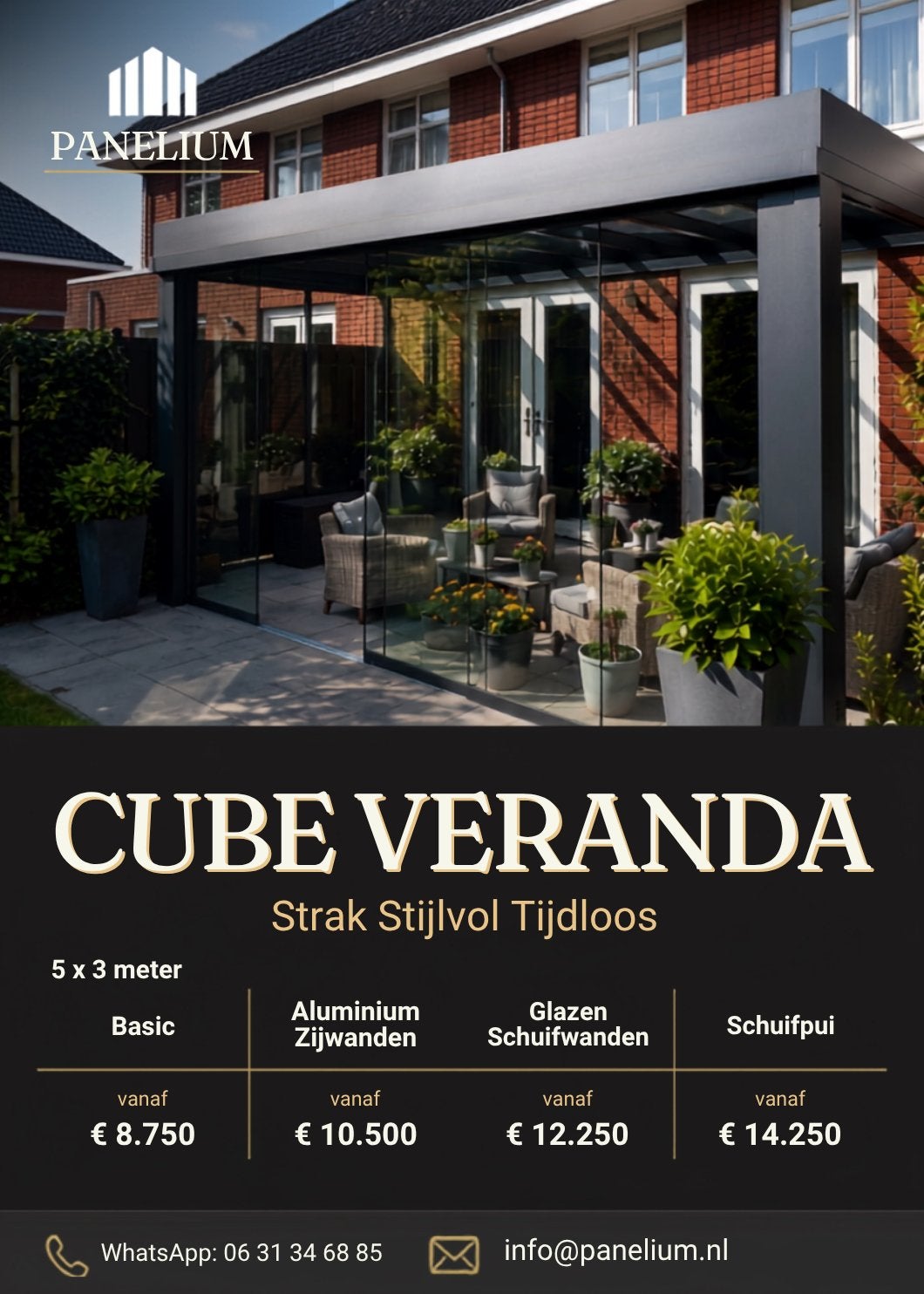 CUBE VERANDA:  (5x3m), Ophalen, Nieuw, Veranda