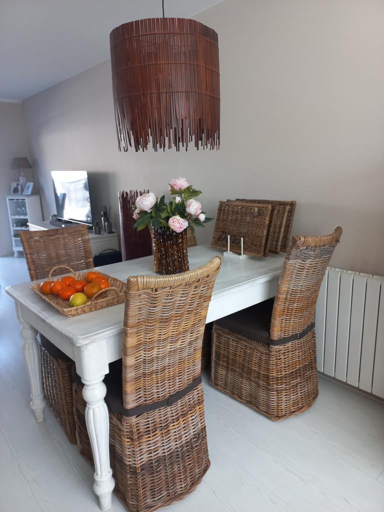 Complete meubelset: eethoek, salontafel,tv kast en wijnkast, Huis en Inrichting, Ophalen, Zo goed als nieuw, Landelijk, Rustiek