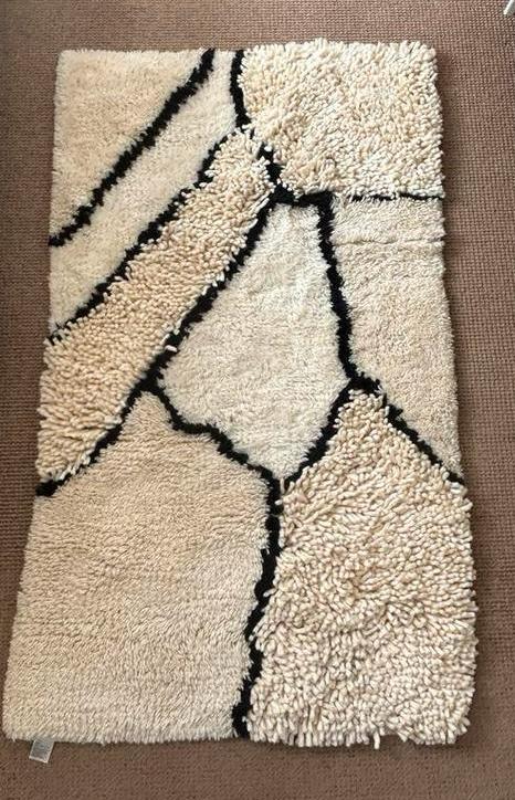 Vloerkleed wolmix H&M Home 80x140, Ophalen, Gebruikt, Grijs, Rechthoekig