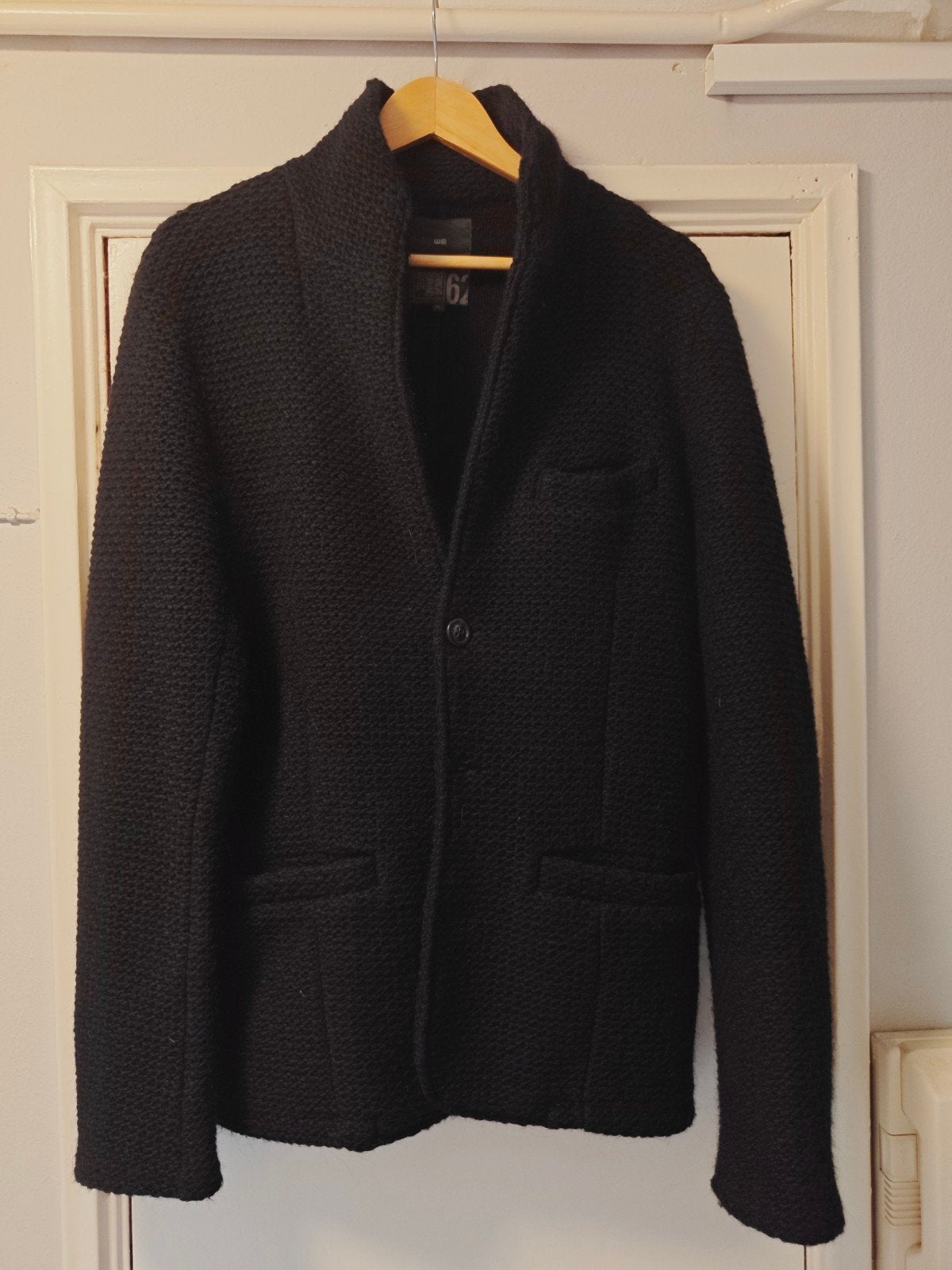 WE Donkerblauw Ruw Gehaakt Vest Maat 62 (XL) - Wolmix, Blauw, Ophalen of Verzenden, WE Fashion, Maat 56/58 (XL)