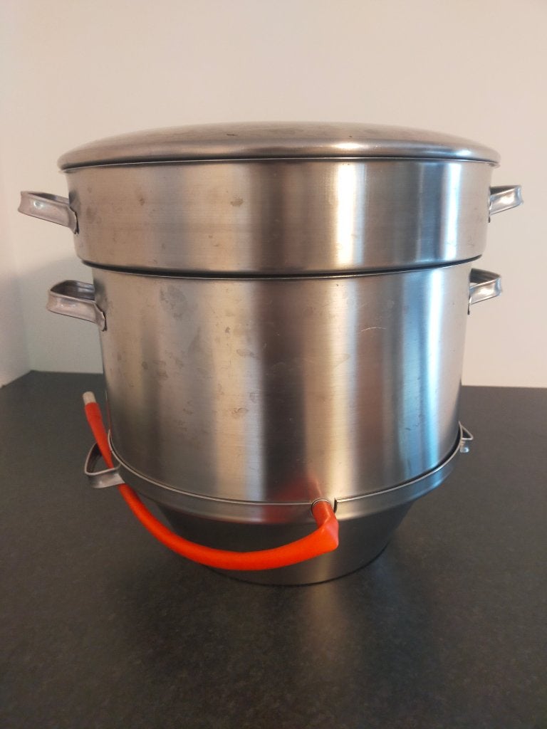 RVS stoompan / stoomkoker met deksel, Ophalen, Gebruikt, Rvs, Kookpan