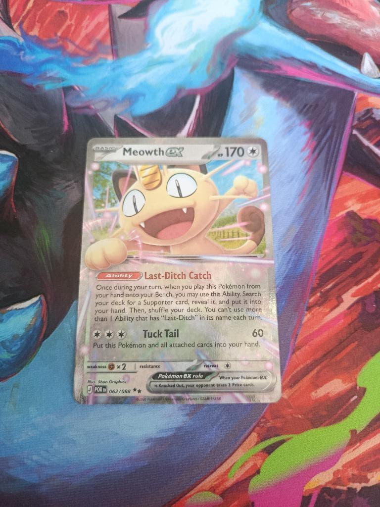 Pokemon kaart Meowth ex 062/088 perfect order, Ophalen of Verzenden, Nieuw, Losse kaart, Foil