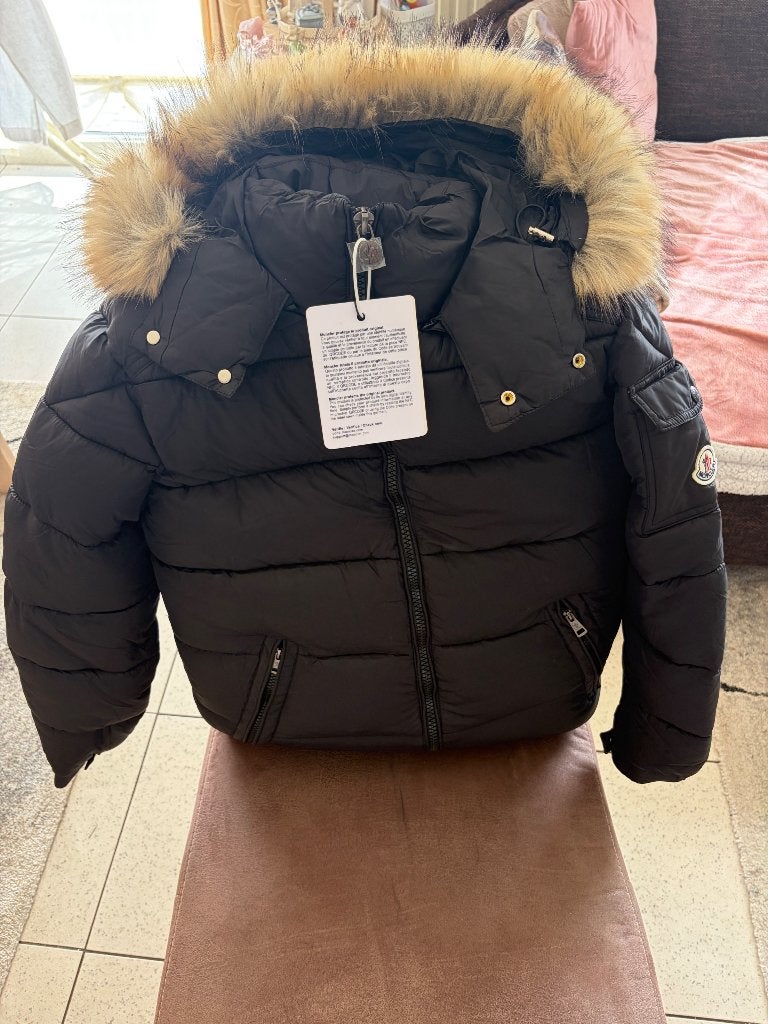 Moncler puffer met bond, Moncler, Verzenden, Zwart, Nieuw