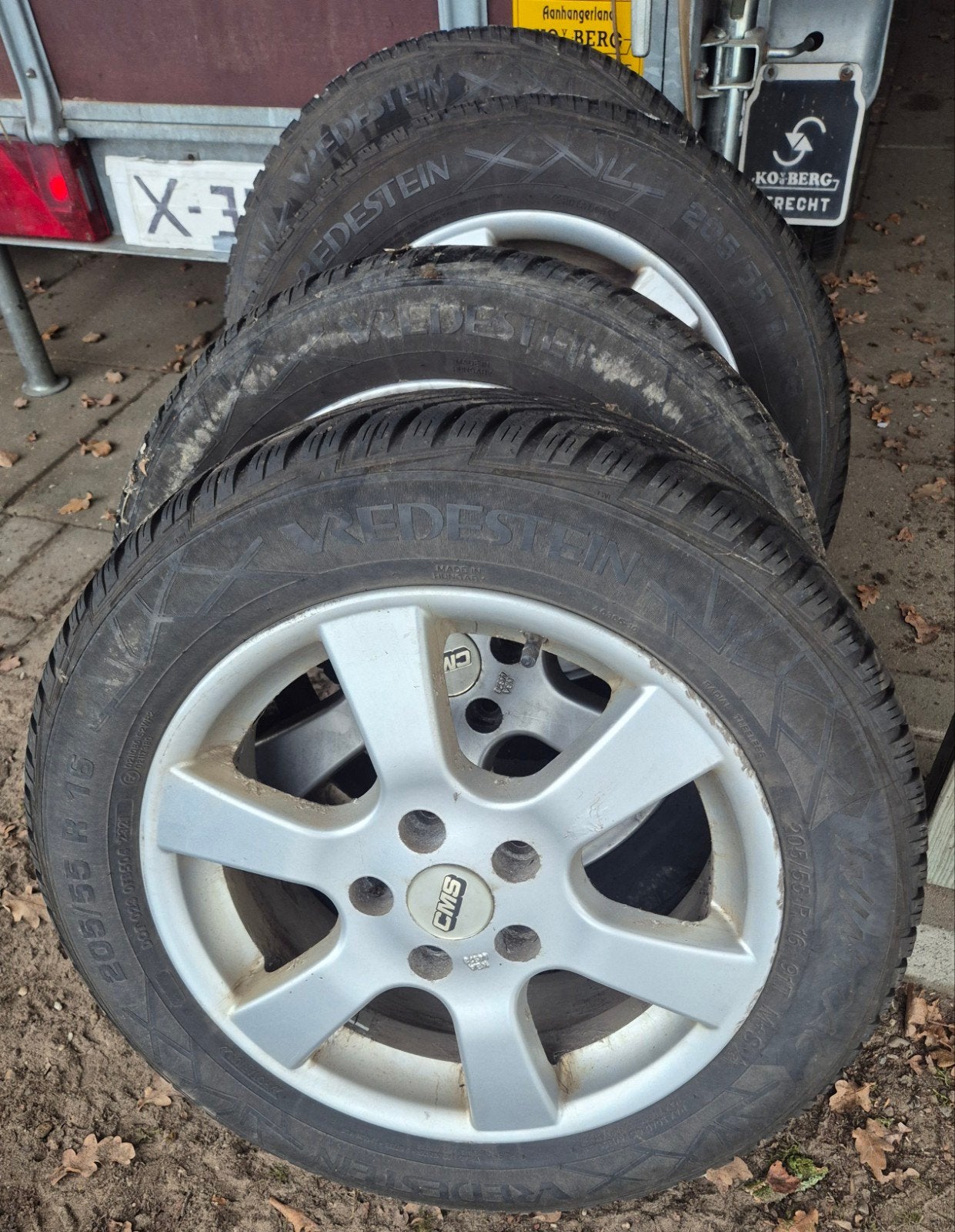 4x Vredestein winterbanden 205/55 R 16  lichtmetalen velgen, Auto-onderdelen, Ophalen, Gebruikt, 16 inch, Banden en Velgen