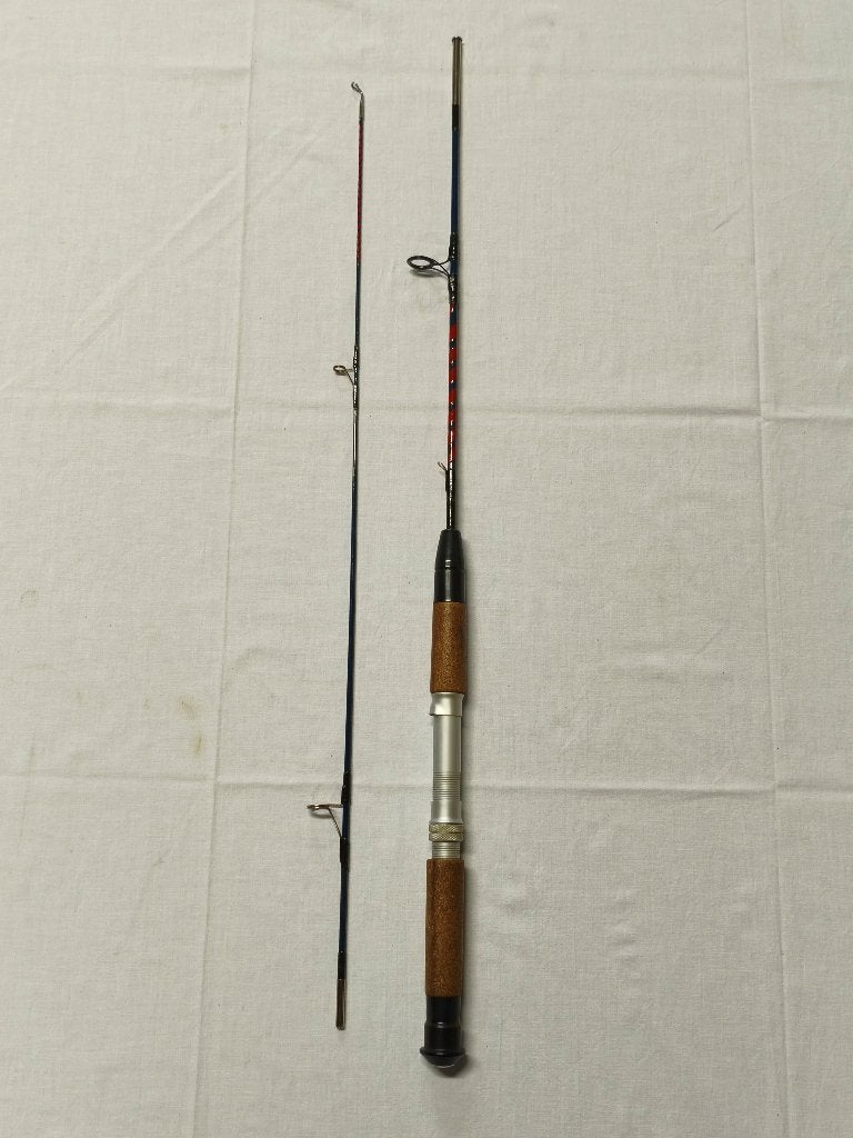 Vintage hengel spin 1,40 meter 2 delig kurken handgreep, Ophalen, Gebruikt, Werphengel