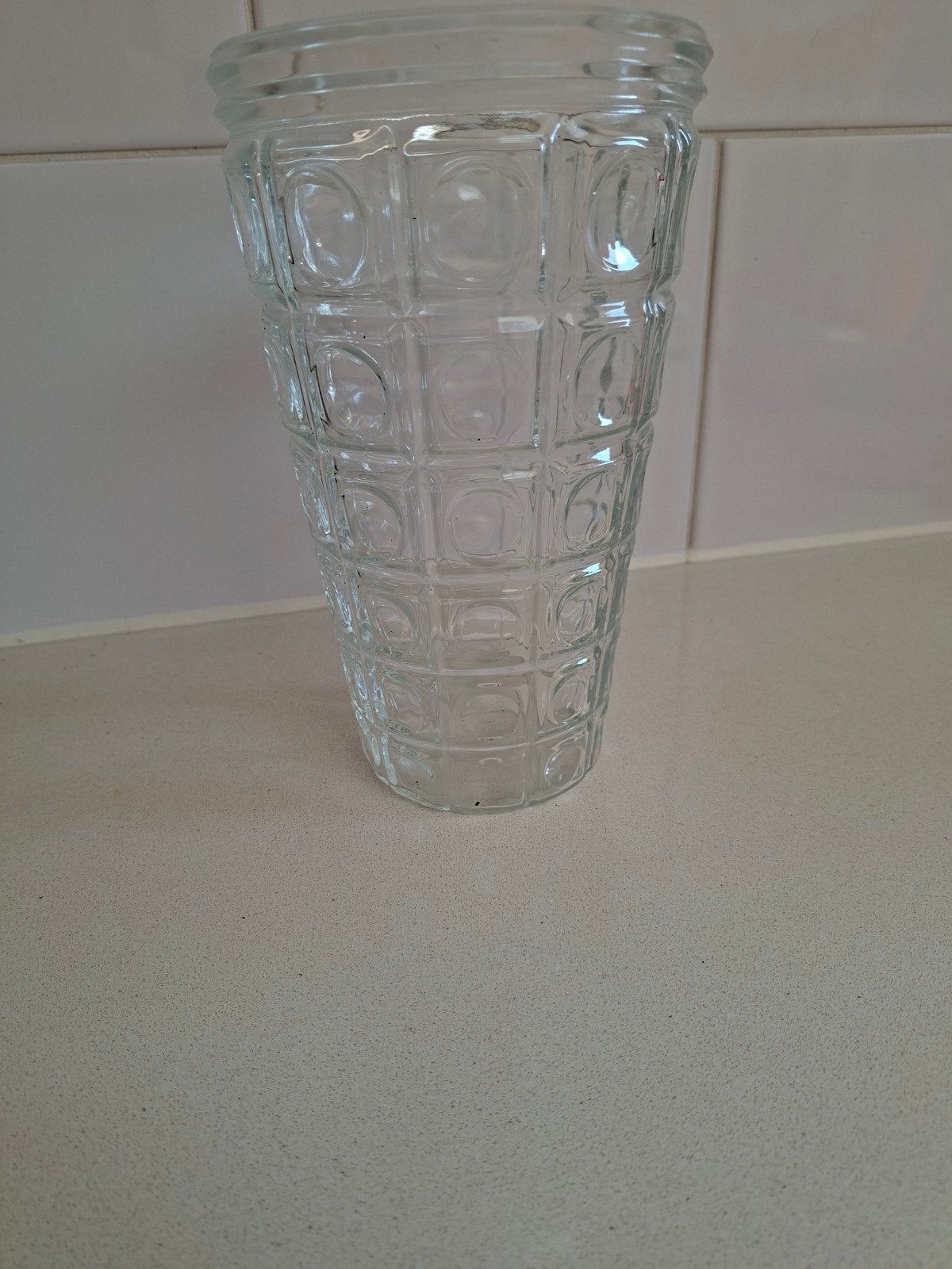 Glazen vaas met ruitjespatroon, Ophalen of Verzenden