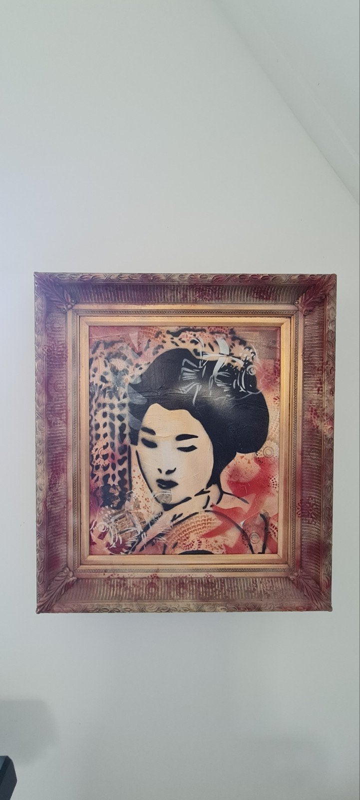 Modern schilderij van Geisha in lijst, Antiek en Kunst, Ophalen