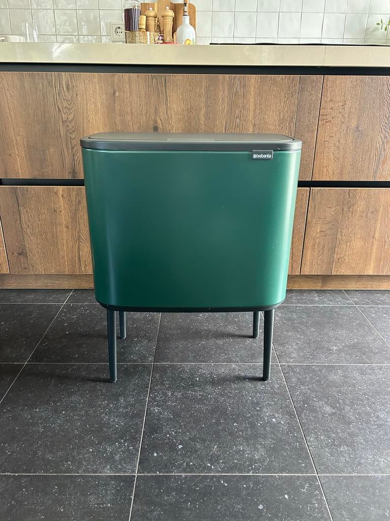 Brabantia Bo Touch Bin - Afvalscheiding - Groen, Ophalen, 40 liter of meer, Zo goed als nieuw, Metaal