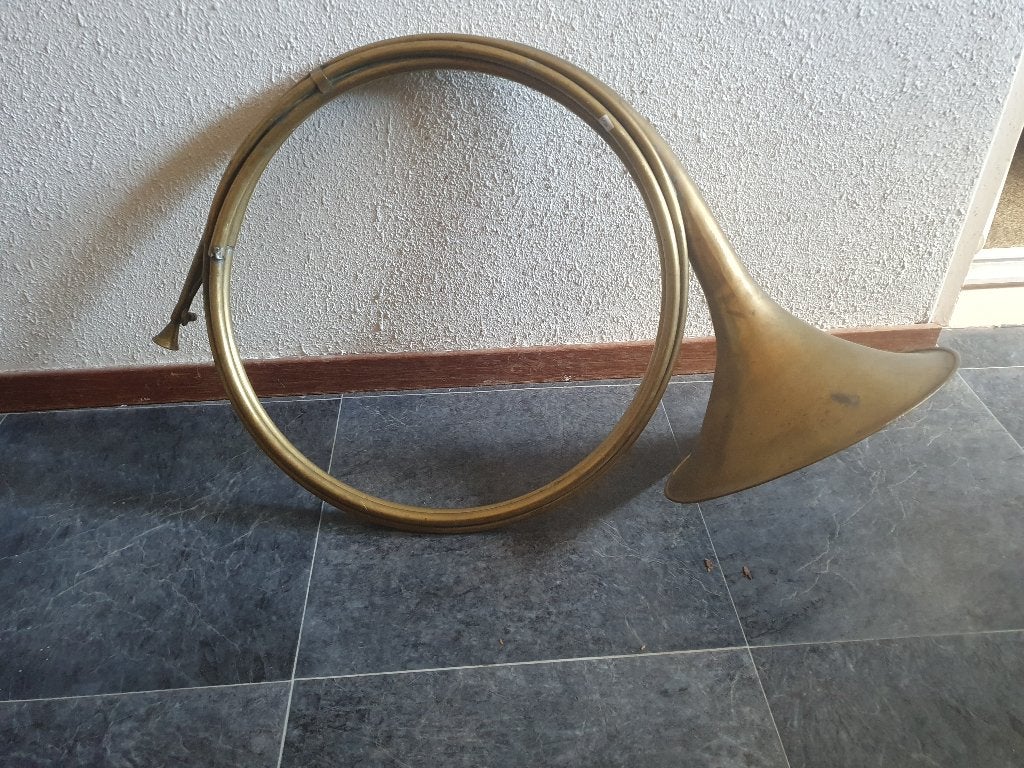 Grote vintage messing jachthoorn, Ophalen of Verzenden