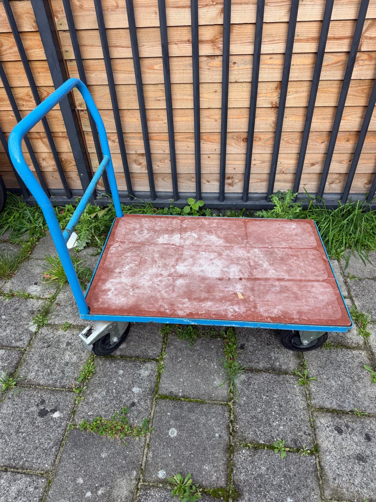 Stevige transportkar met blauw frame, Ophalen, Gebruikt, Transportkar