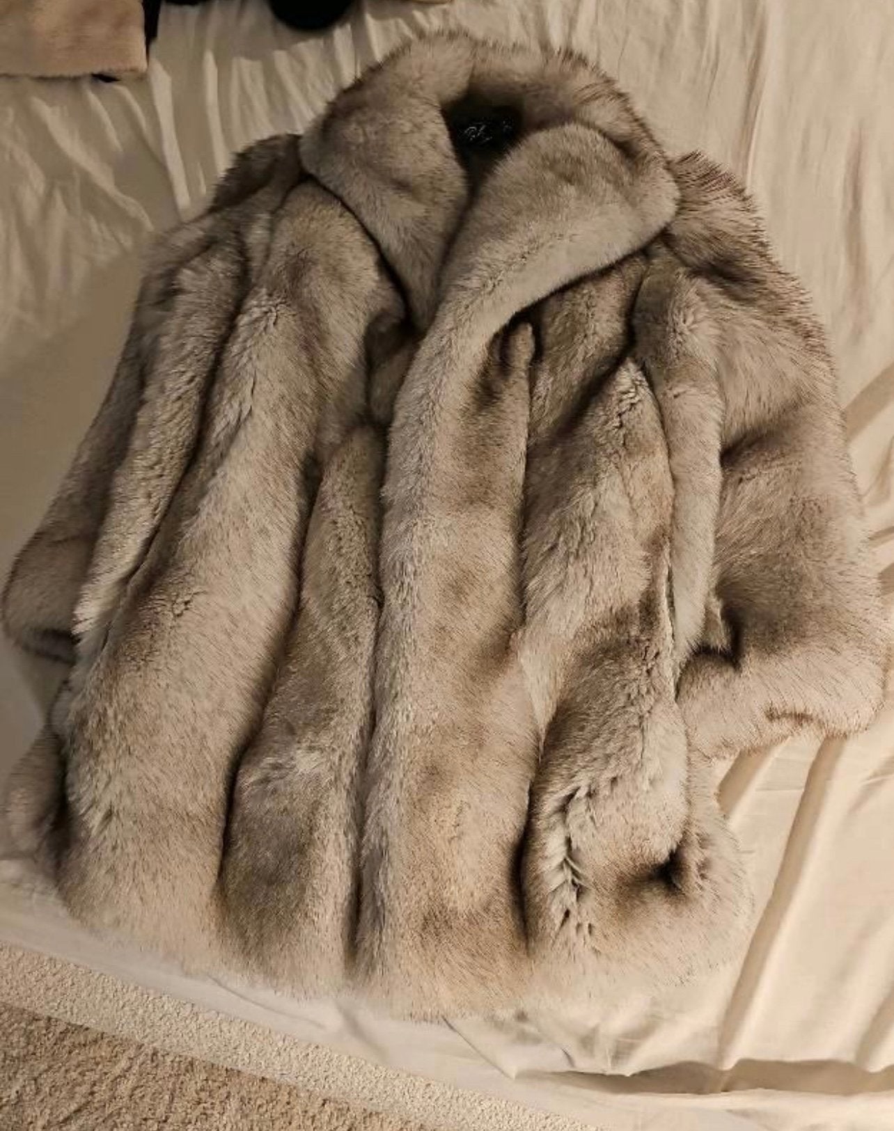 Prachtige blauwe vossen bont jas, Verzenden, Nieuw, Maat 38/40 (M), Beige
