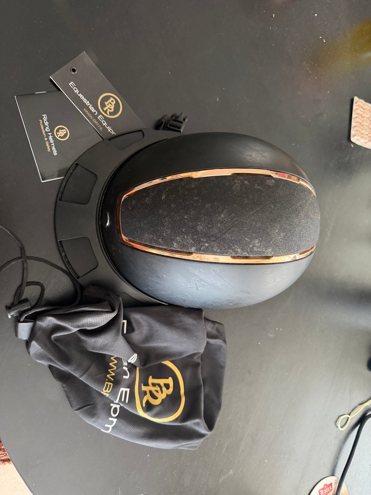 BR cap rose goud maat 58-60, Ophalen of Verzenden, Gebruikt, Dressuur