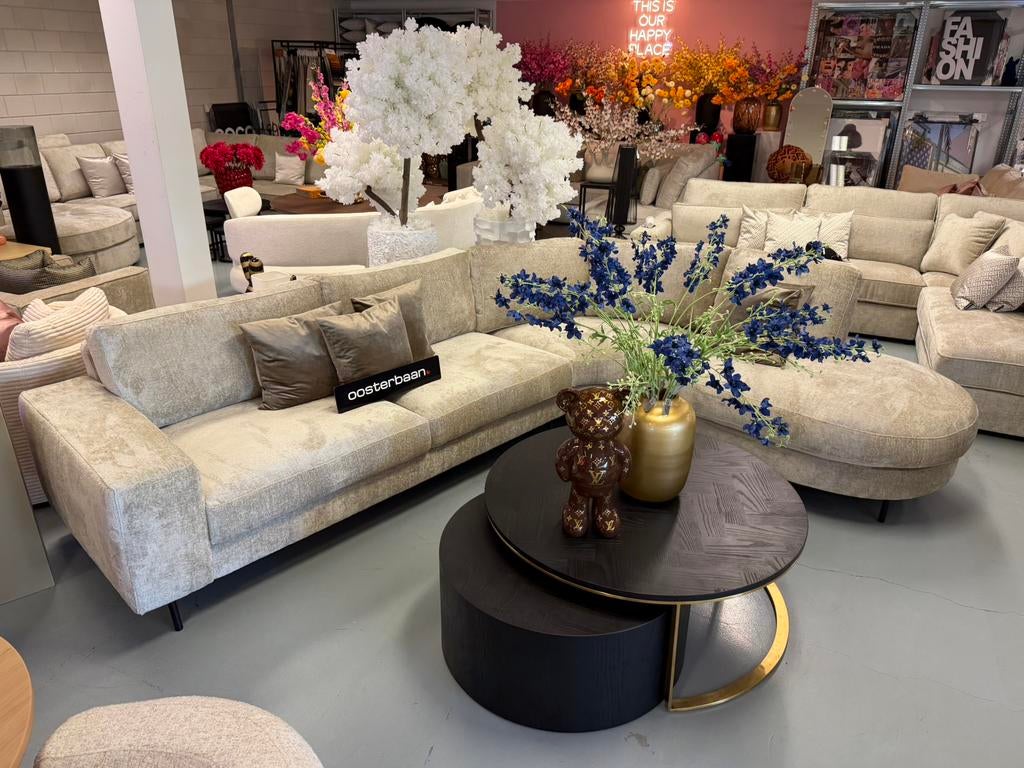 ACTIE - Luxe Teddy Velvet Hoekbank Hoekbank Rondo 310x250cm, Info@oosterbaanwonen.nl, Venus 31 8448CE Heerenveen, Hoekbank, Oosterbaan Wonen