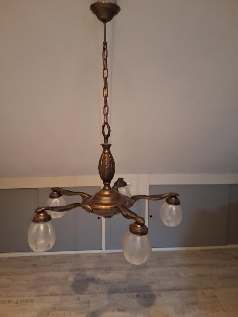 Antieke Lamp met Porseleinen Fitting, Ophalen