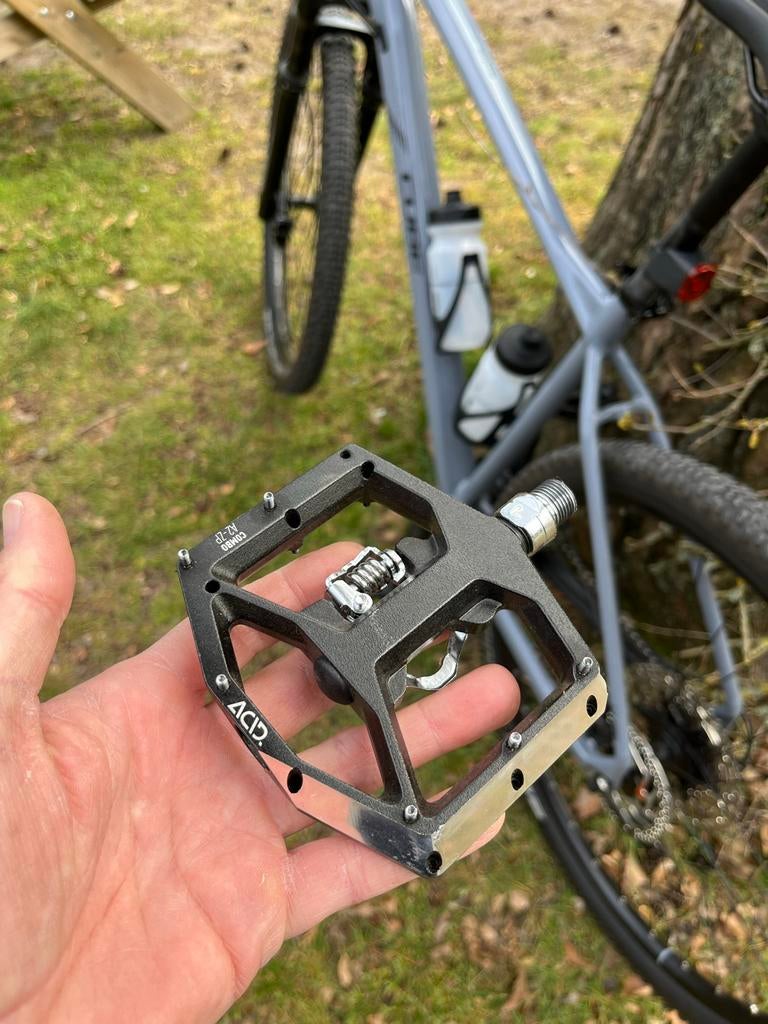 ACID Combi A2-ZP pedalen - Zo goed als nieuw, Fietsen en Brommers, Fietsonderdelen, Crankstel of Pedalen, Ophalen of Verzenden