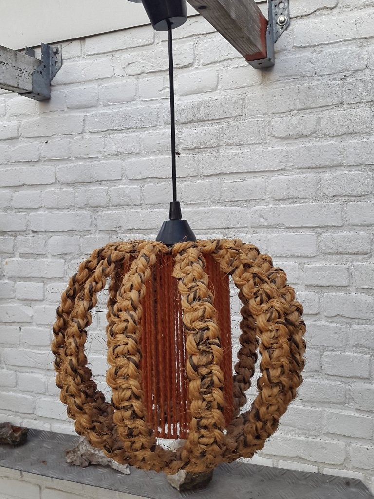 Macrame hanglamp jaren 70 vintage,, Ophalen of Verzenden, Huis en Inrichting