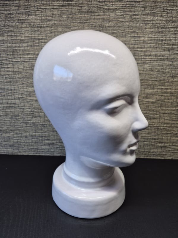 Vintage keramiek hoofd, mannequin hoofd, koptelefoon hoofd, Ophalen of Verzenden, Scheurich, ., ,