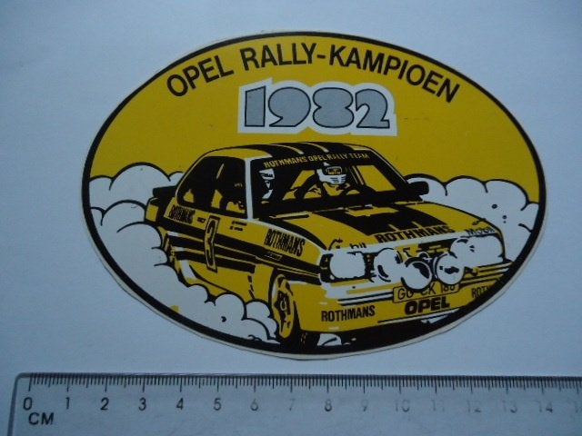 sticker 1982 OPEL RALLY Kampioen dealer team autosport, Verzamelen, Stickers, Verzenden, Zo goed als nieuw, Auto of Motor