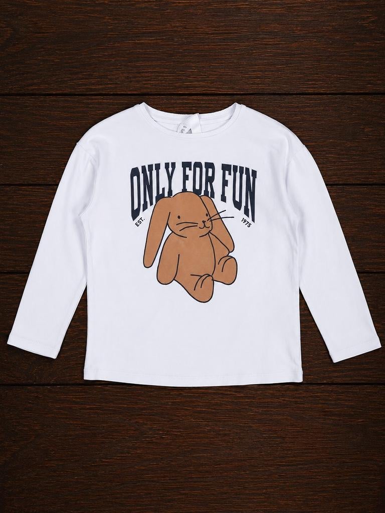 Zara longsleeve wit met konijn - Maat 130, Kinderen en Baby's, Kinderkleding | Maat 128, Jongen of Meisje, Ophalen of Verzenden